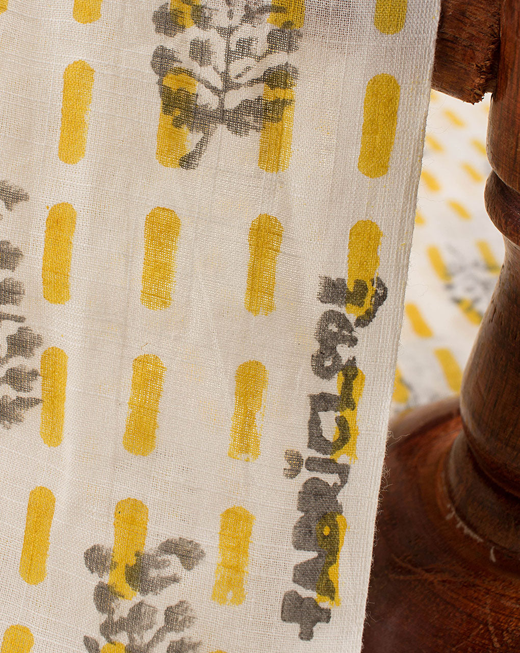 Hand Block Slub Cotton Fabric - Fabriclore.com