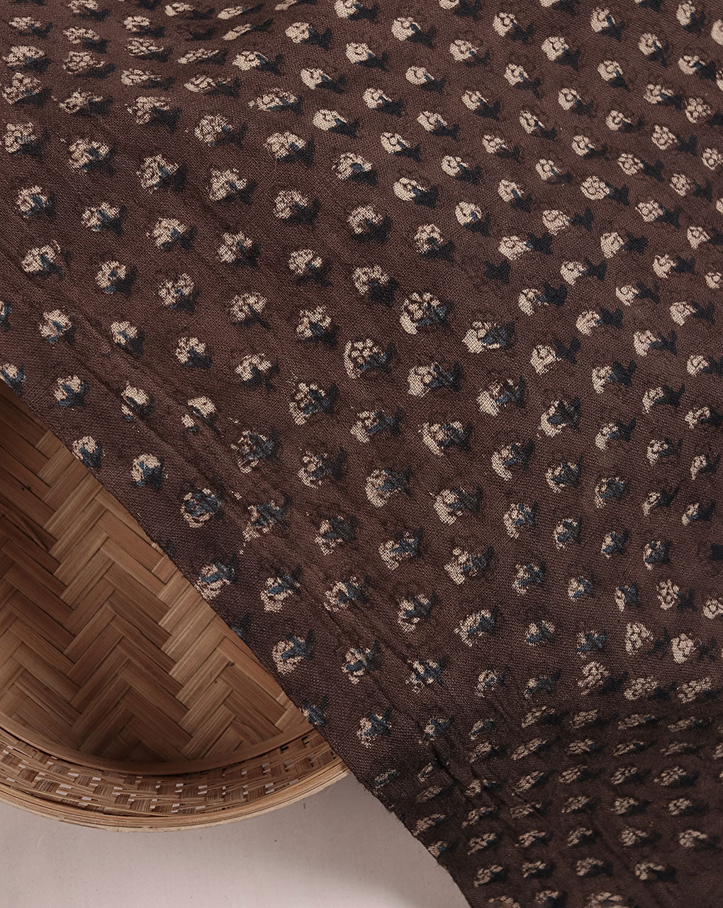Authentic Fadat Hand Block Natural Dye Slub Cotton Fabric - Fabriclore.com