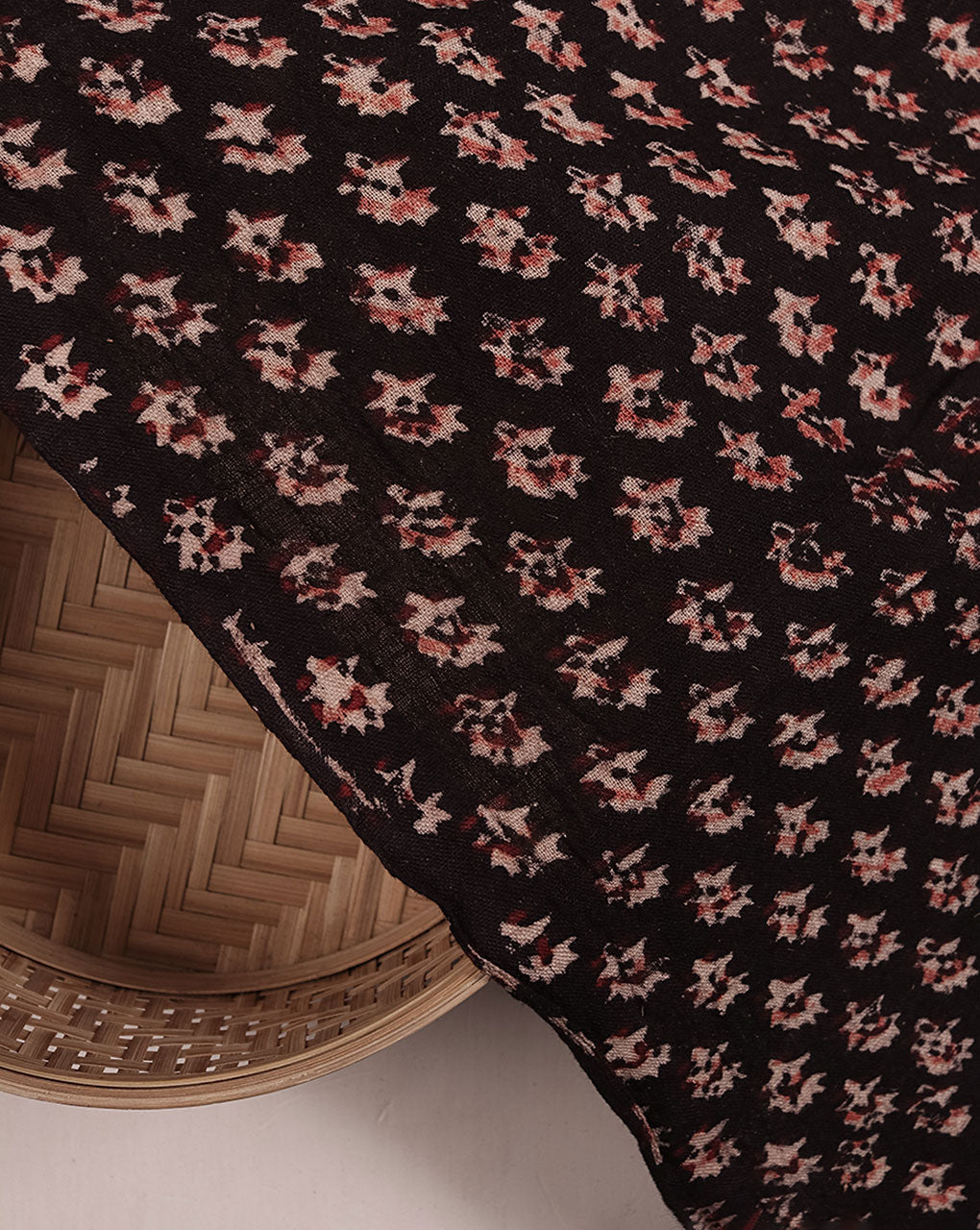Authentic Fadat Hand Block Natural Dye Slub Cotton Fabric - Fabriclore.com