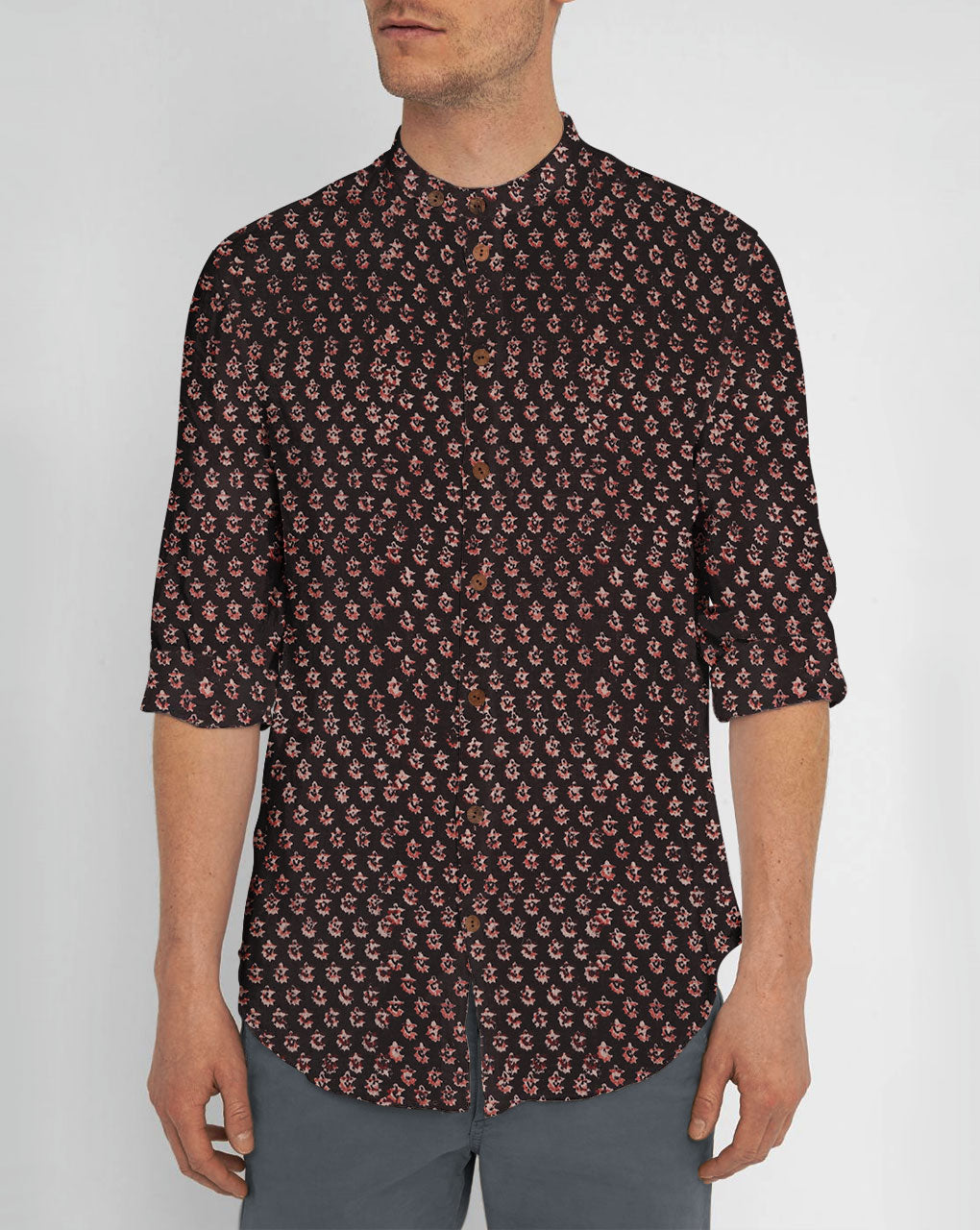 Authentic Fadat Hand Block Natural Dye Slub Cotton Fabric - Fabriclore.com