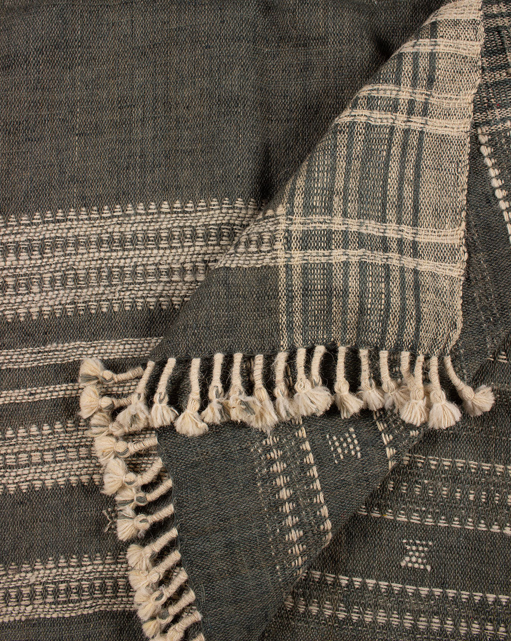 Stripes Handwoven Premium Local Sheep Pure Woolen Shawl - Fabriclore.com