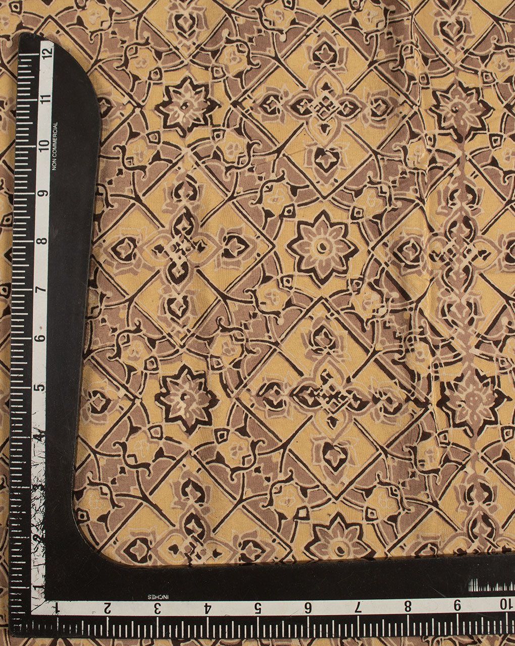 Natural Dye Ajrak Hand Block Santoon Viscose Fabric - Fabriclore.com