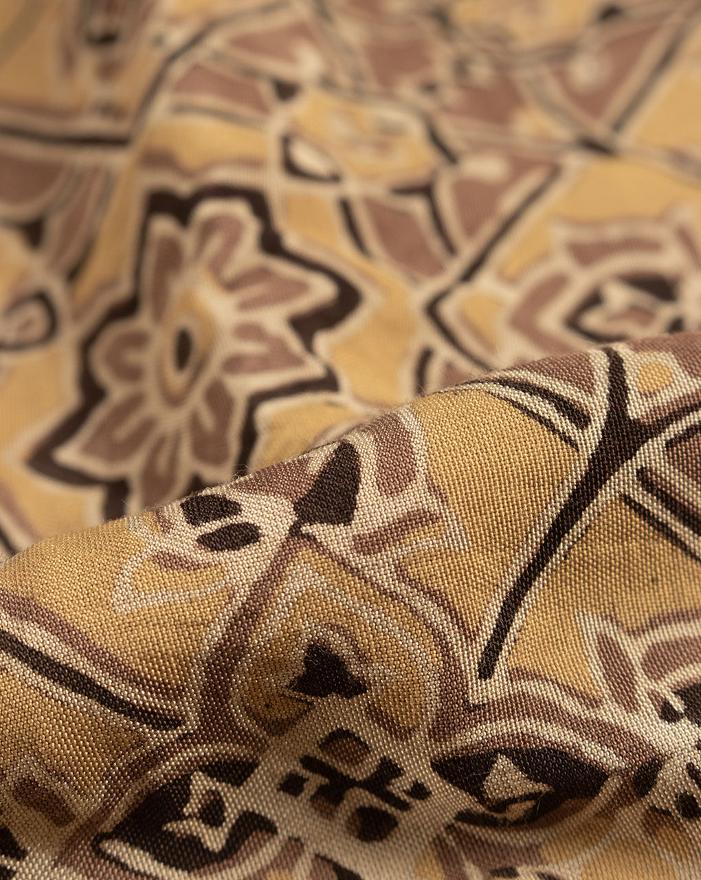 Natural Dye Ajrak Hand Block Santoon Viscose Fabric - Fabriclore.com