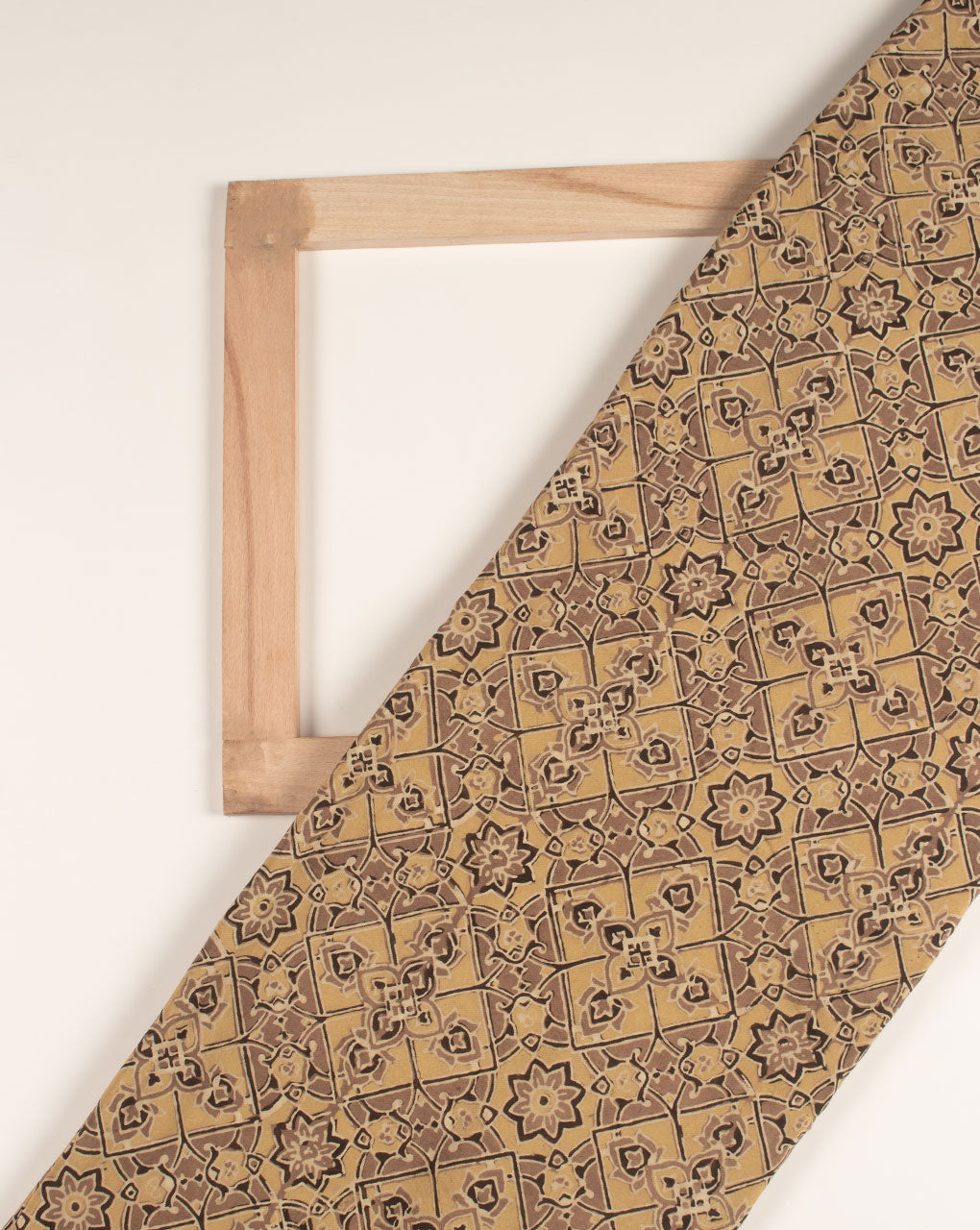 Natural Dye Ajrak Hand Block Santoon Viscose Fabric - Fabriclore.com