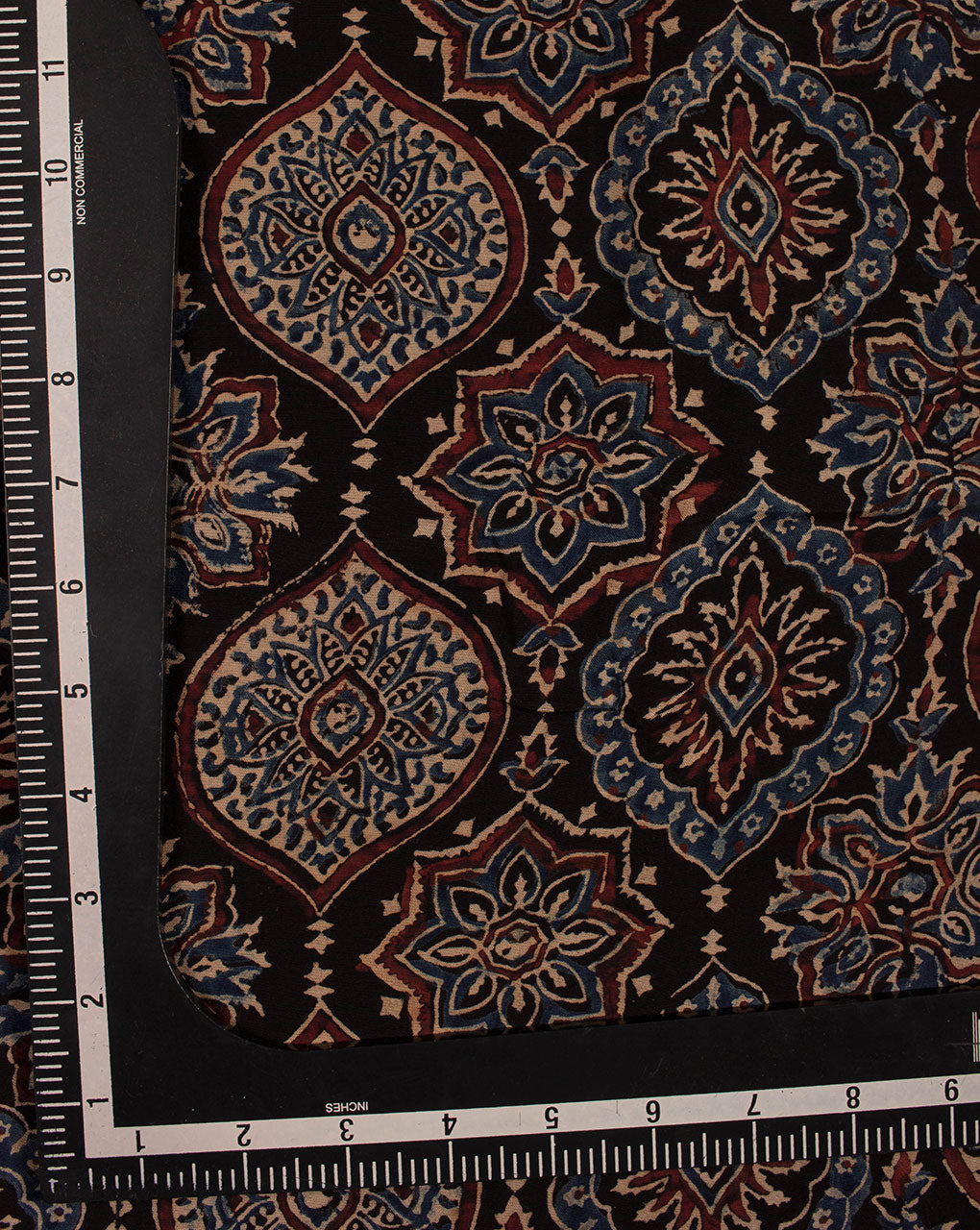 Traditional Natural Dye Ajrak Hand Block Santoon Viscose Fabric - Fabriclore.com
