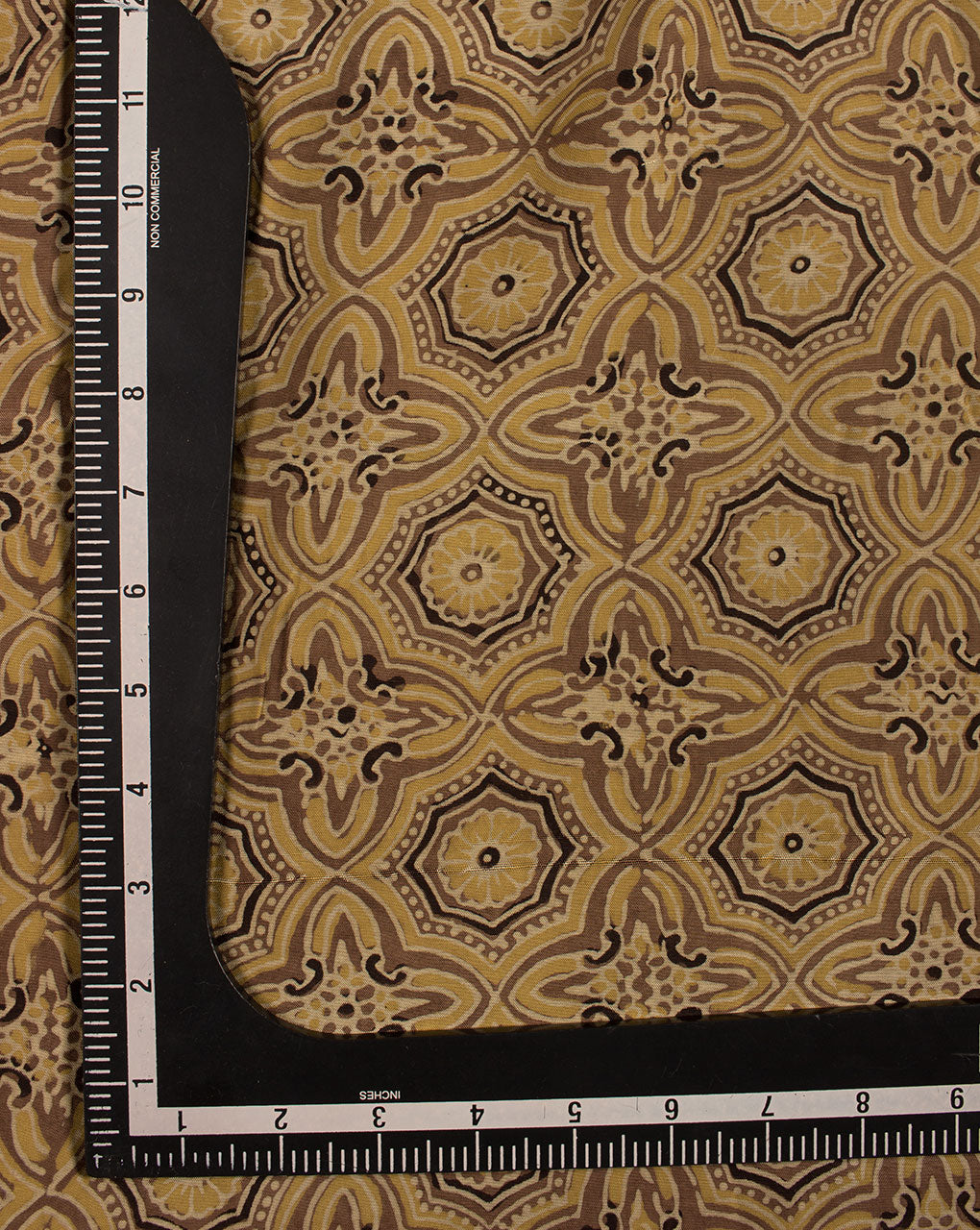 Floral Natural Dye Ajrak Hand Block Santoon Viscose Fabric - Fabriclore.com