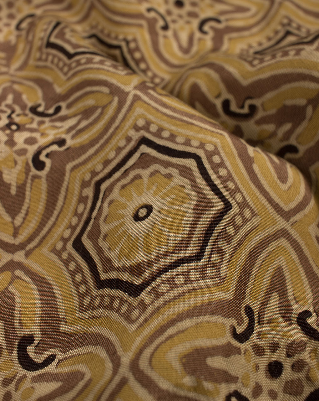 Floral Natural Dye Ajrak Hand Block Santoon Viscose Fabric - Fabriclore.com