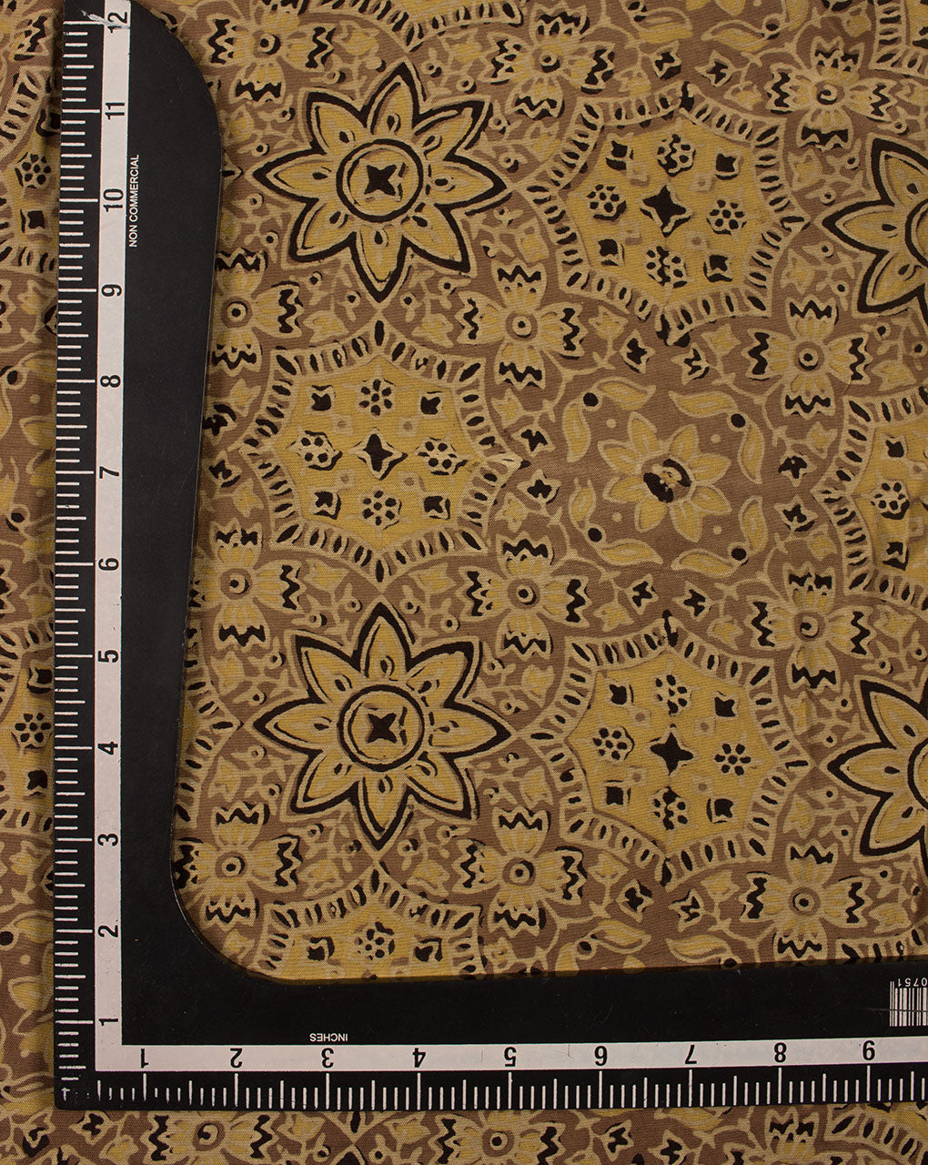 Floral Natural Dye Ajrak Hand Block Santoon Viscose Fabric - Fabriclore.com