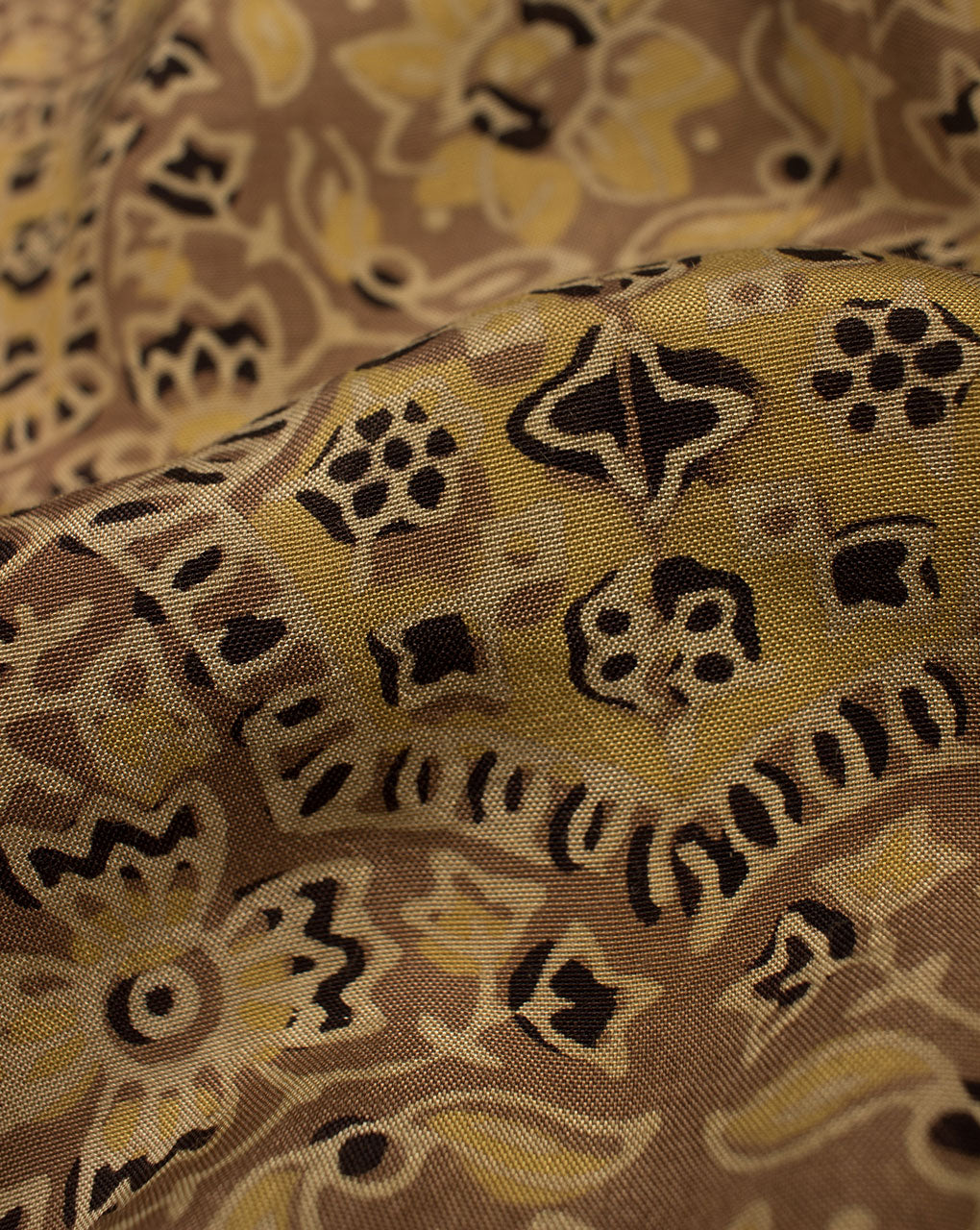 Floral Natural Dye Ajrak Hand Block Santoon Viscose Fabric - Fabriclore.com