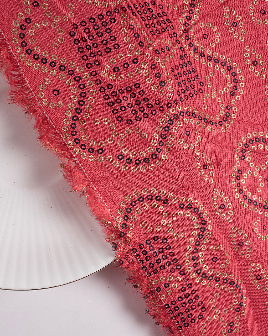 Foil Screen Print Slub Rayon Fabric - Fabriclore.com