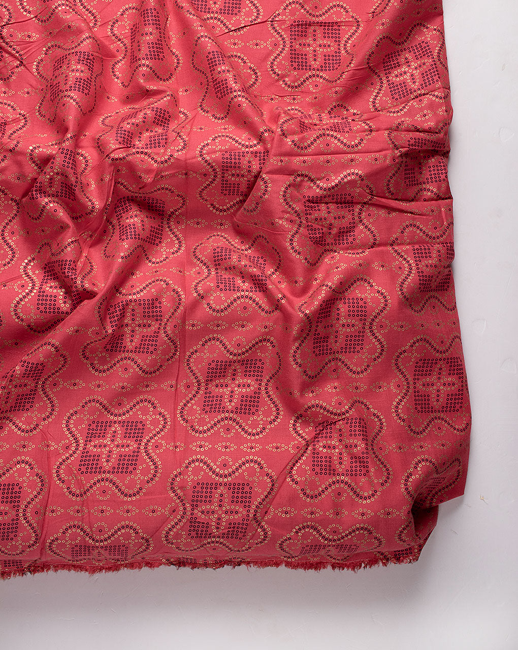 Foil Screen Print Slub Rayon Fabric - Fabriclore.com