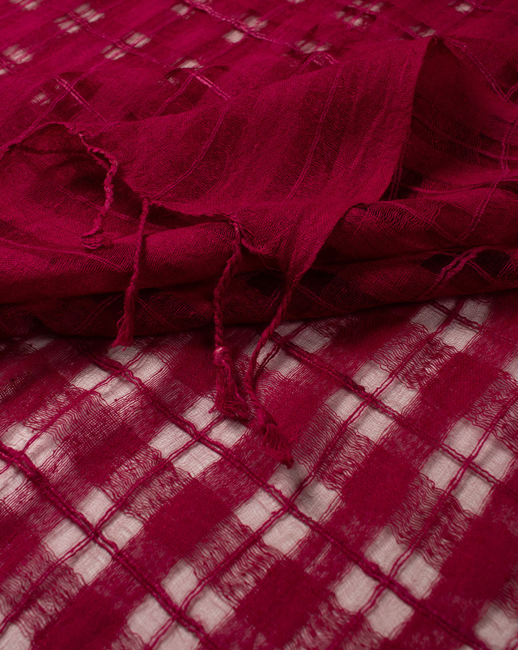 Checks Woven Bhagalpuri Cotton Stole - Fabriclore.com