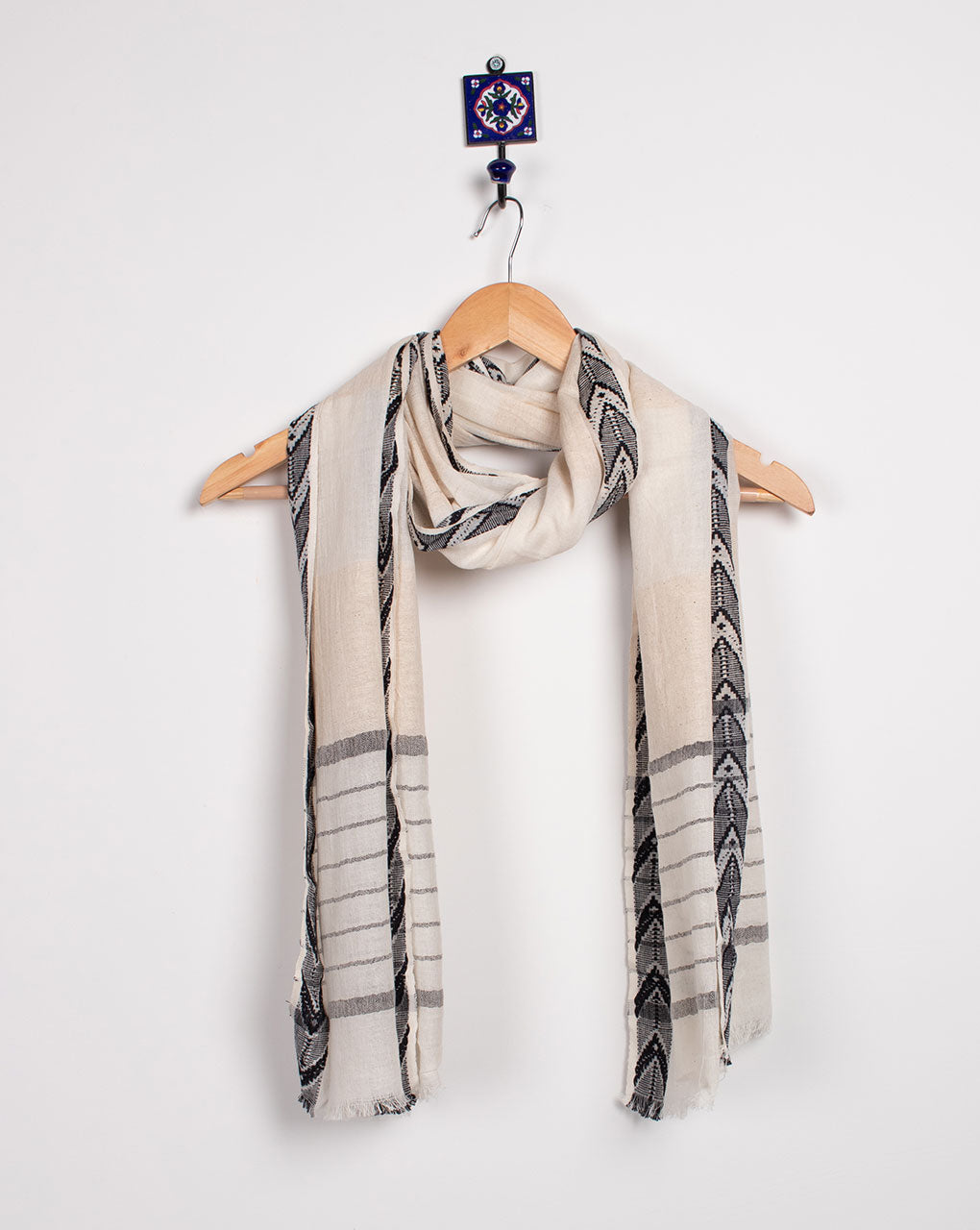 Stripes Woven Bhagalpuri Cotton Stole - Fabriclore.com