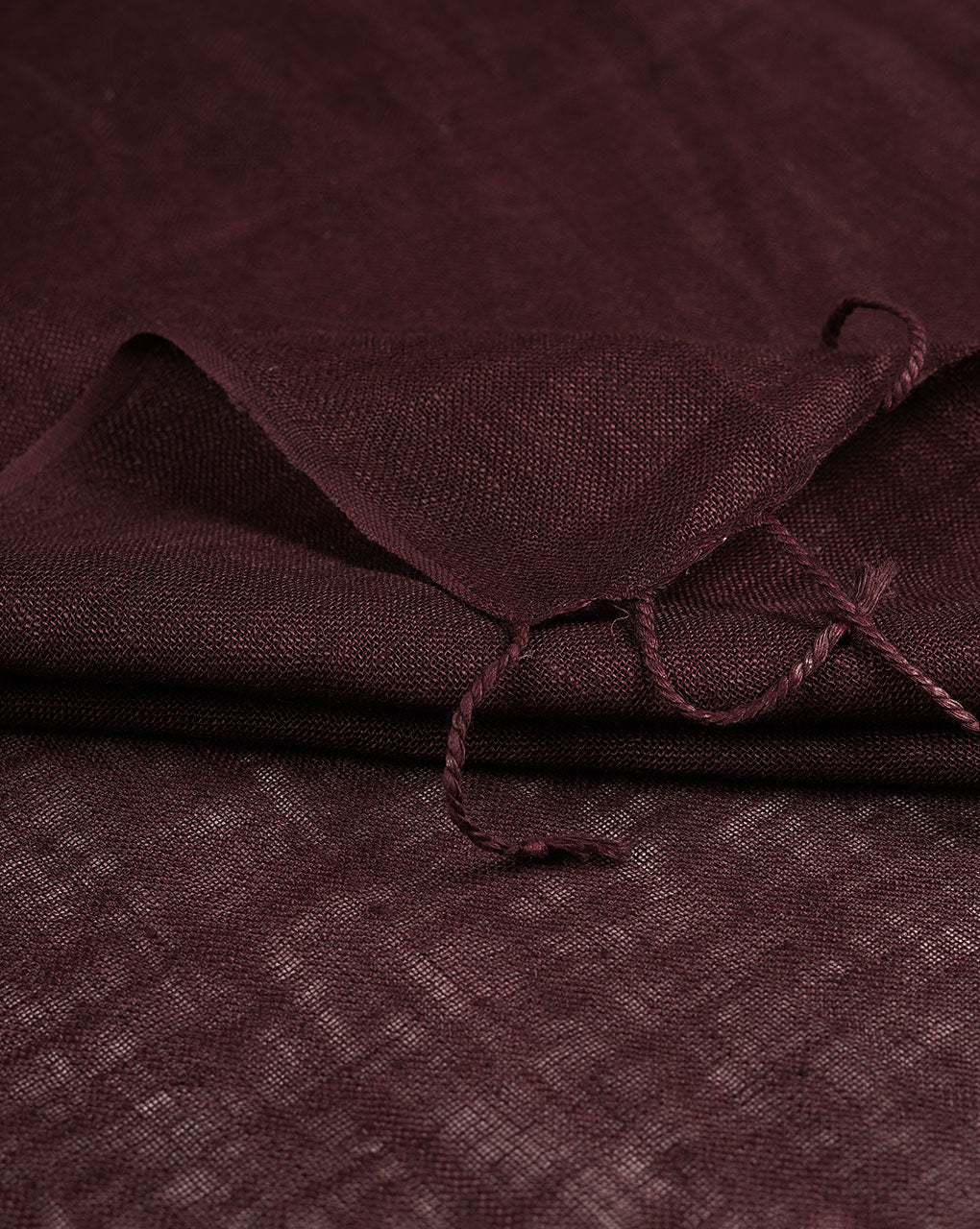 Wine Red Plain Woven Bhagalpuri Linen Stole - Fabriclore.com