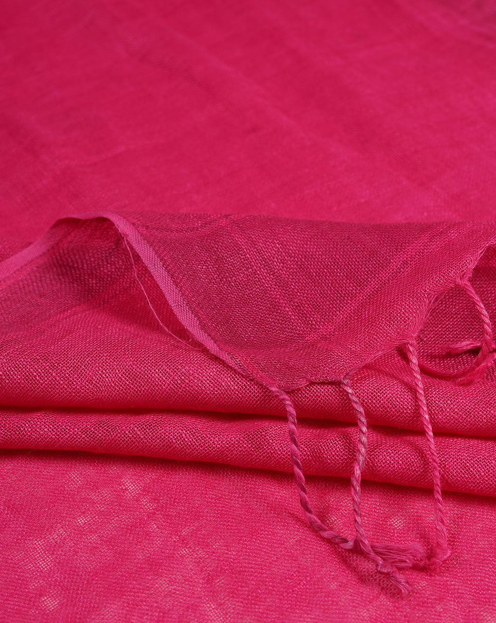 Fuchsia Plain Woven Bhagalpuri Linen Stole - Fabriclore.com