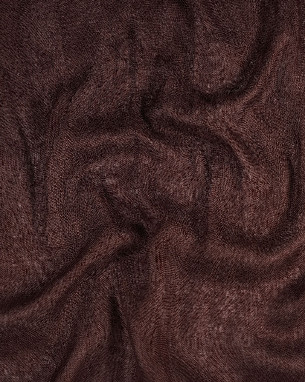 Dark Brown Plain Woven Bhagalpuri Linen Stole - Fabriclore.com