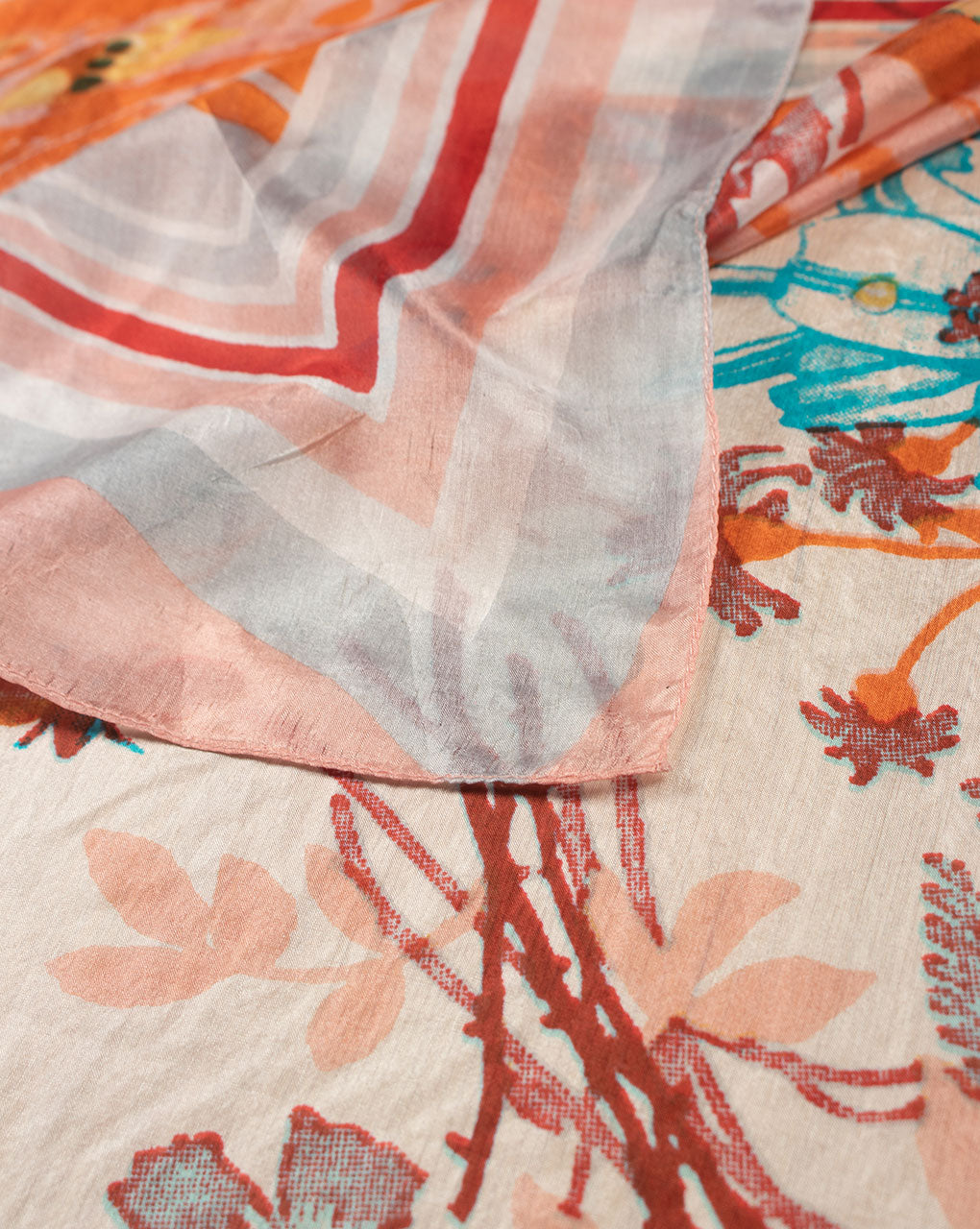 Floral Pure Silk Premium Printed Stole - Fabriclore.com