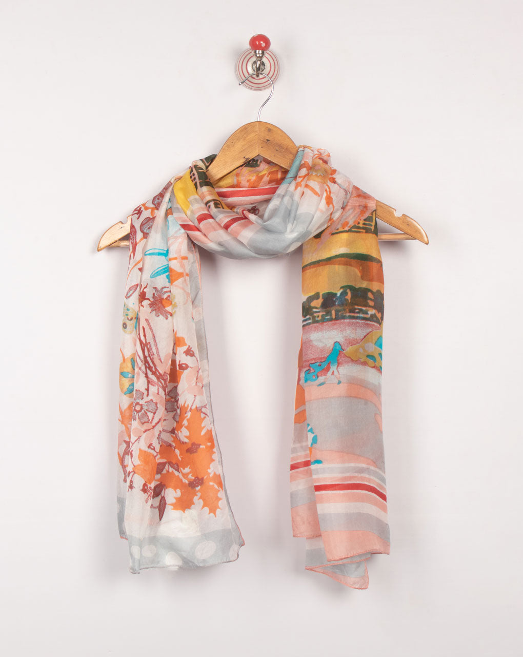 Floral Pure Silk Premium Printed Stole - Fabriclore.com