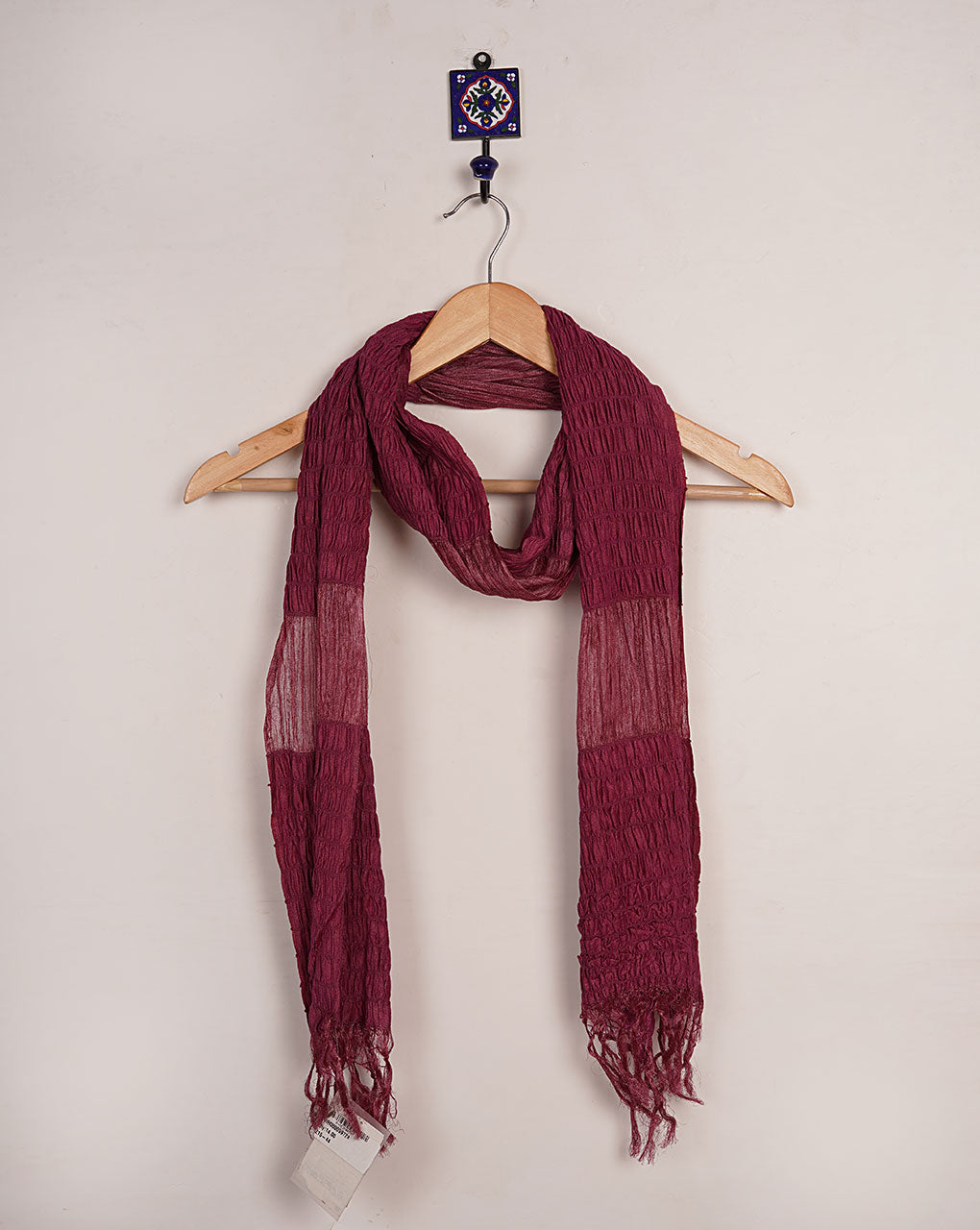Stripes Woven Bhagalpuri Tussar Silk Stole - Fabriclore.com