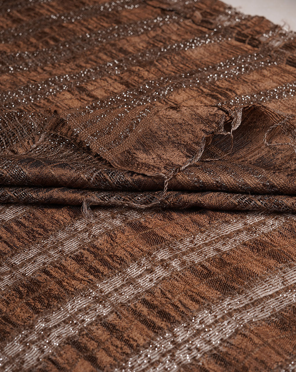 Stripes Woven Bhagalpuri Tussar Silk Stole - Fabriclore.com