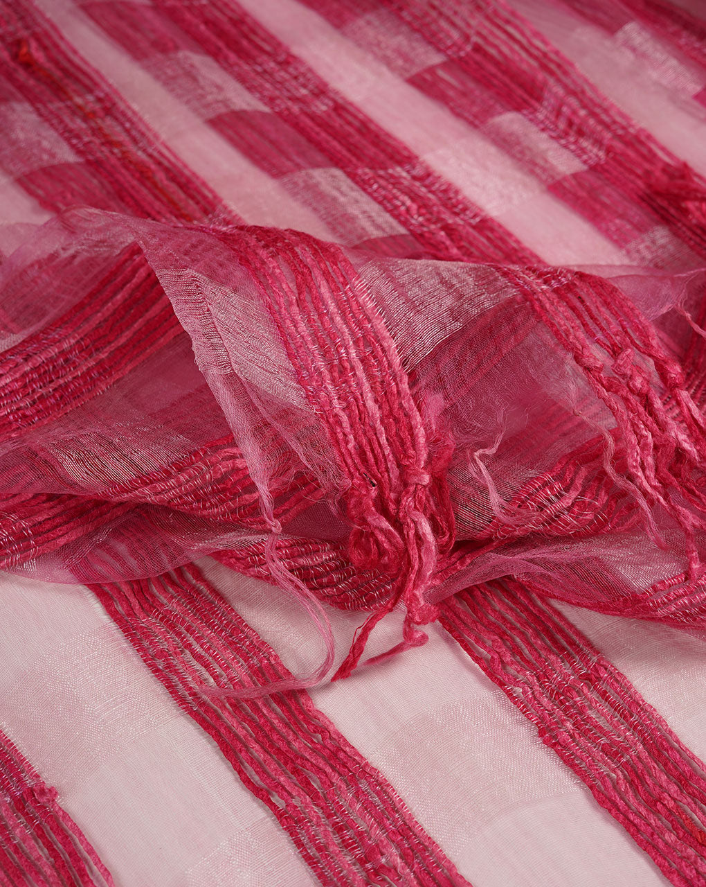 Checks Woven Bhagalpuri Tussar Silk Stole - Fabriclore.com