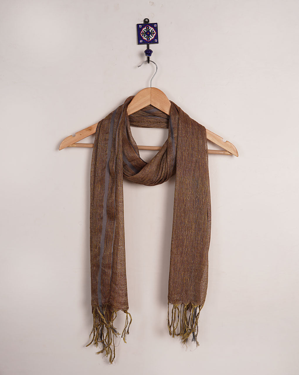 Woven Bhagalpuri Tussar Silk Stole - Fabriclore.com