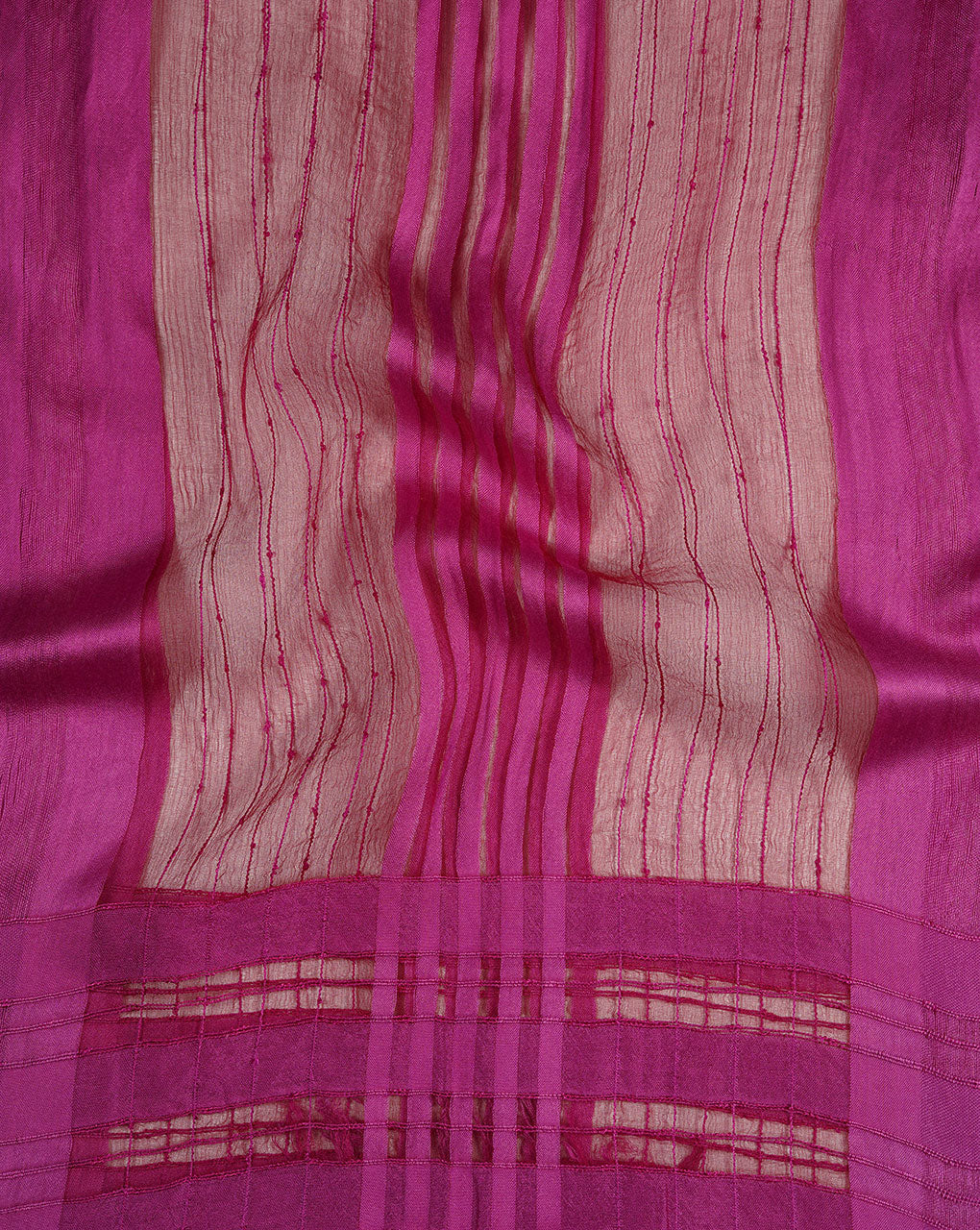 Stripes Woven Bhagalpuri Tussar Silk Stole - Fabriclore.com