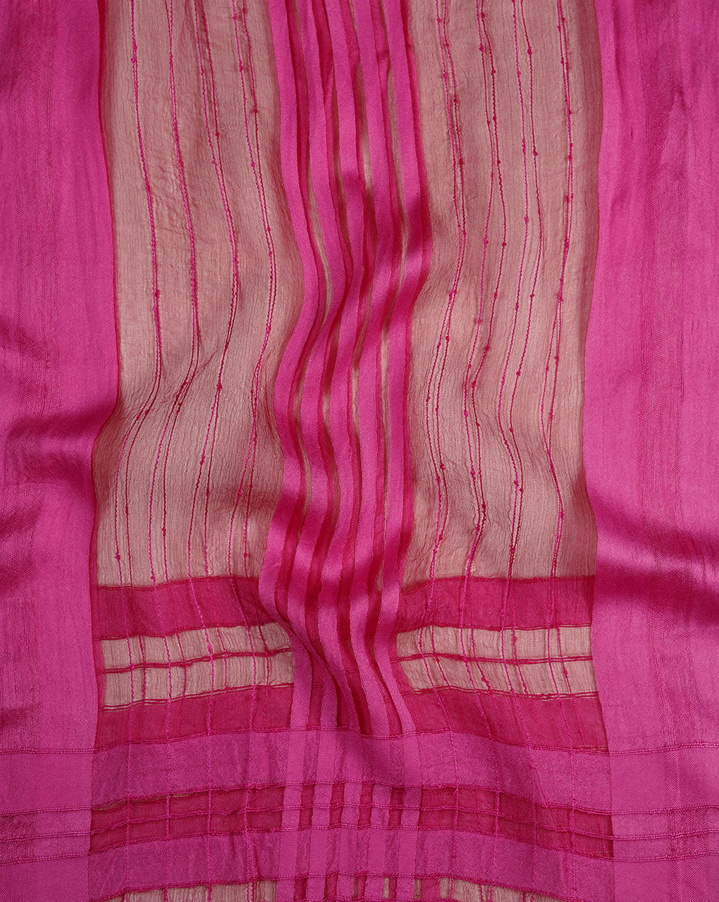 Stripes Woven Bhagalpuri Tussar Silk Stole - Fabriclore.com