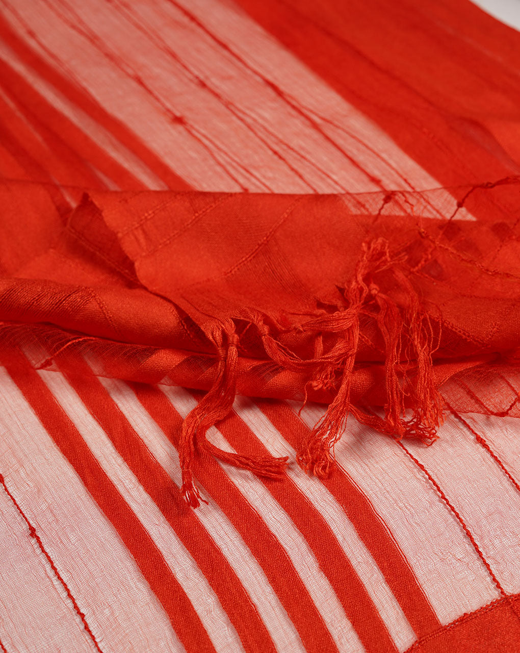 Strips Woven Bhagalpuri Tussar Silk Stole - Fabriclore.com