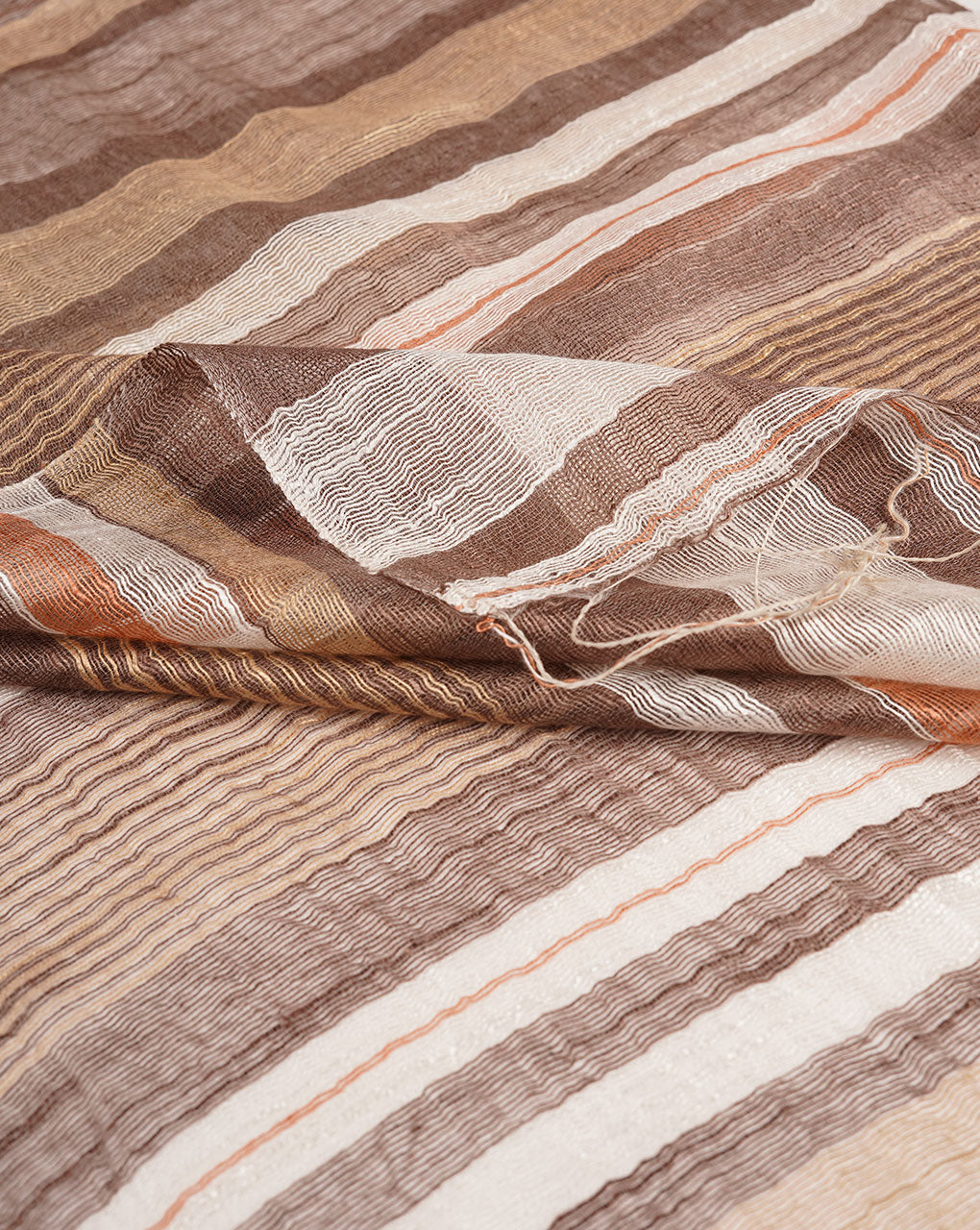 Stripes Woven Bhagalpuri Tussar Silk Stole - Fabriclore.com