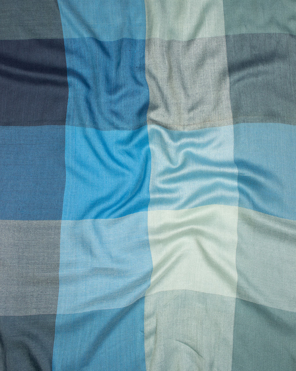 Turquoise Stripes Pattern Woven Bhagalpuri Viscose Silk Stole - Fabriclore.com
