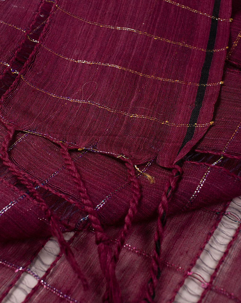Stripes Woven Bhagalpuri Blended Viscose Stole - Fabriclore.com