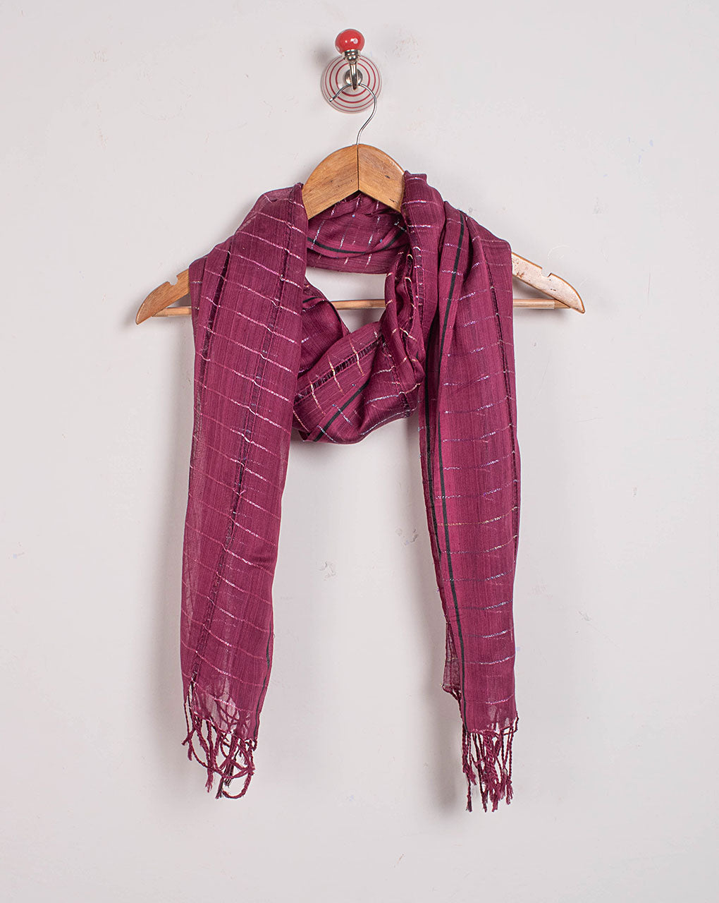 Stripes Woven Bhagalpuri Blended Viscose Stole - Fabriclore.com