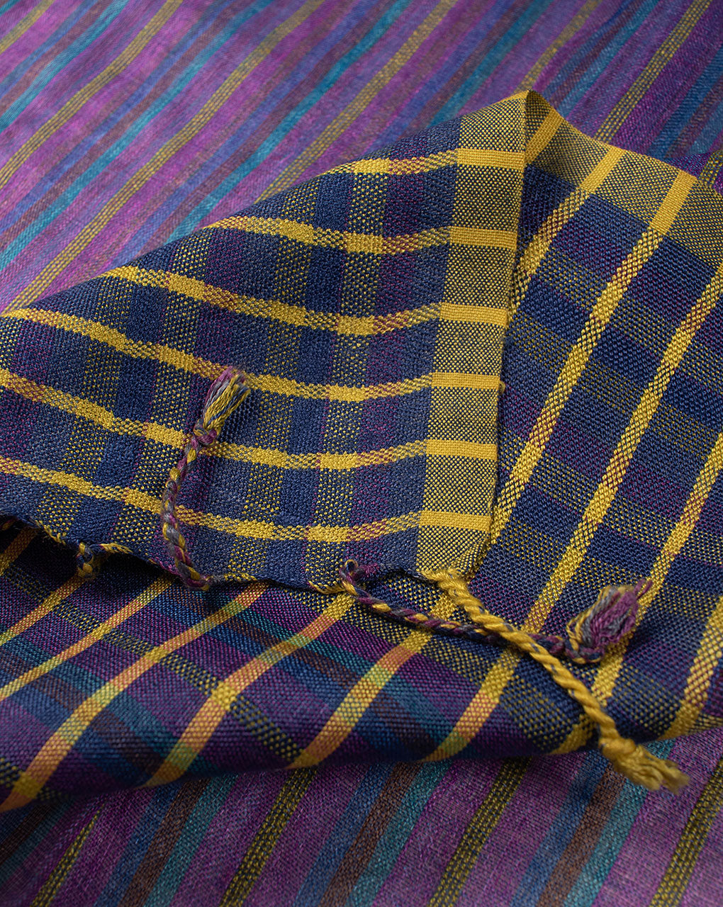 Stripes Woven Bhagalpuri Blended Viscose Stole - Fabriclore.com