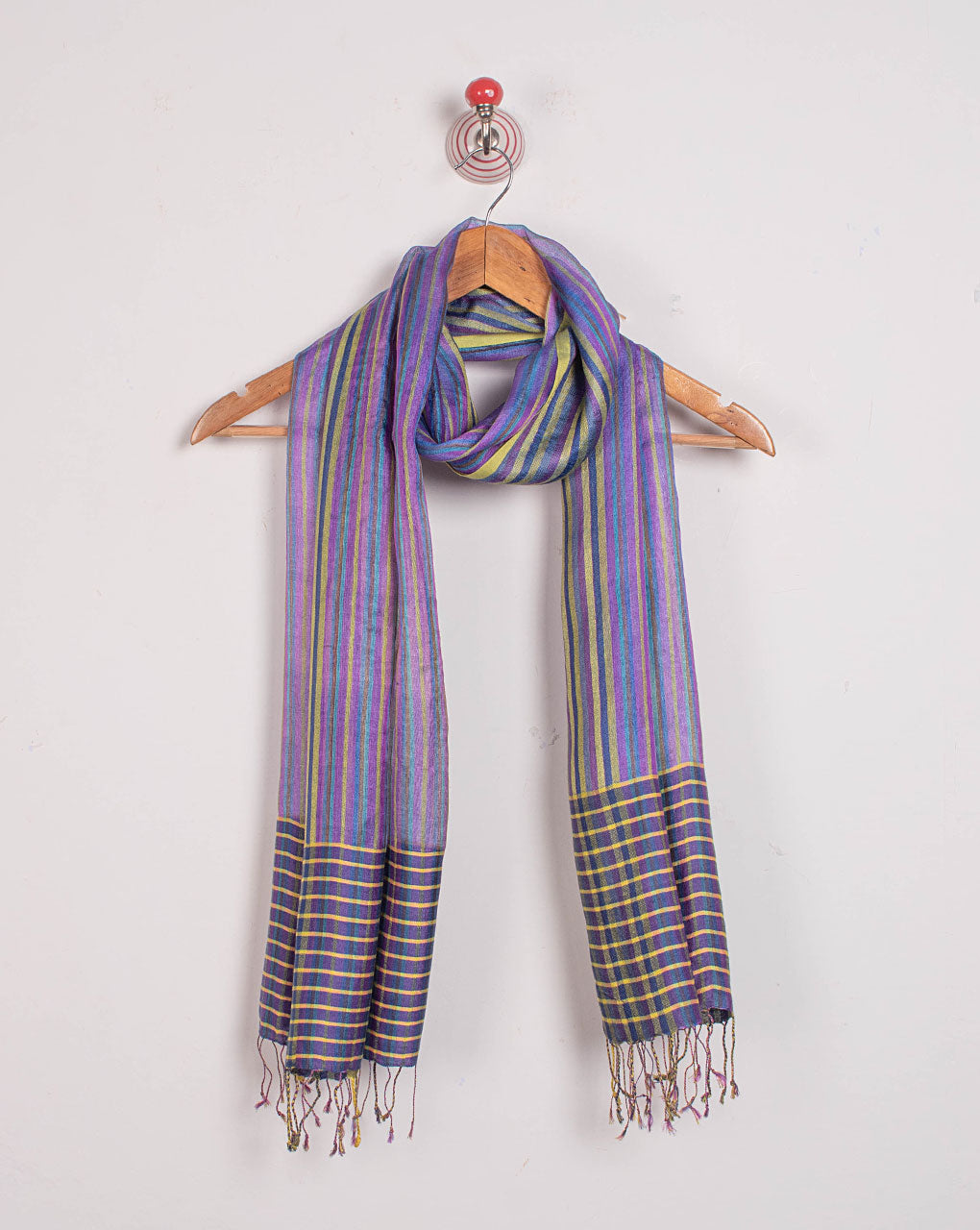 Stripes Woven Bhagalpuri Blended Viscose Stole - Fabriclore.com
