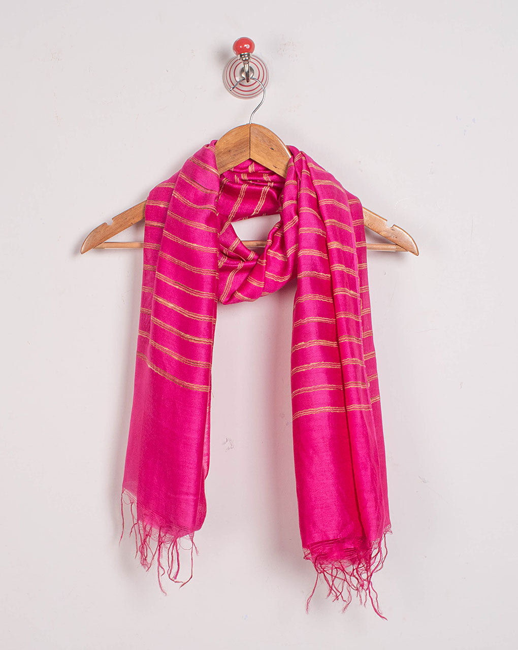 Stripes Woven Bhagalpuri Blended Viscose Stole - Fabriclore.com