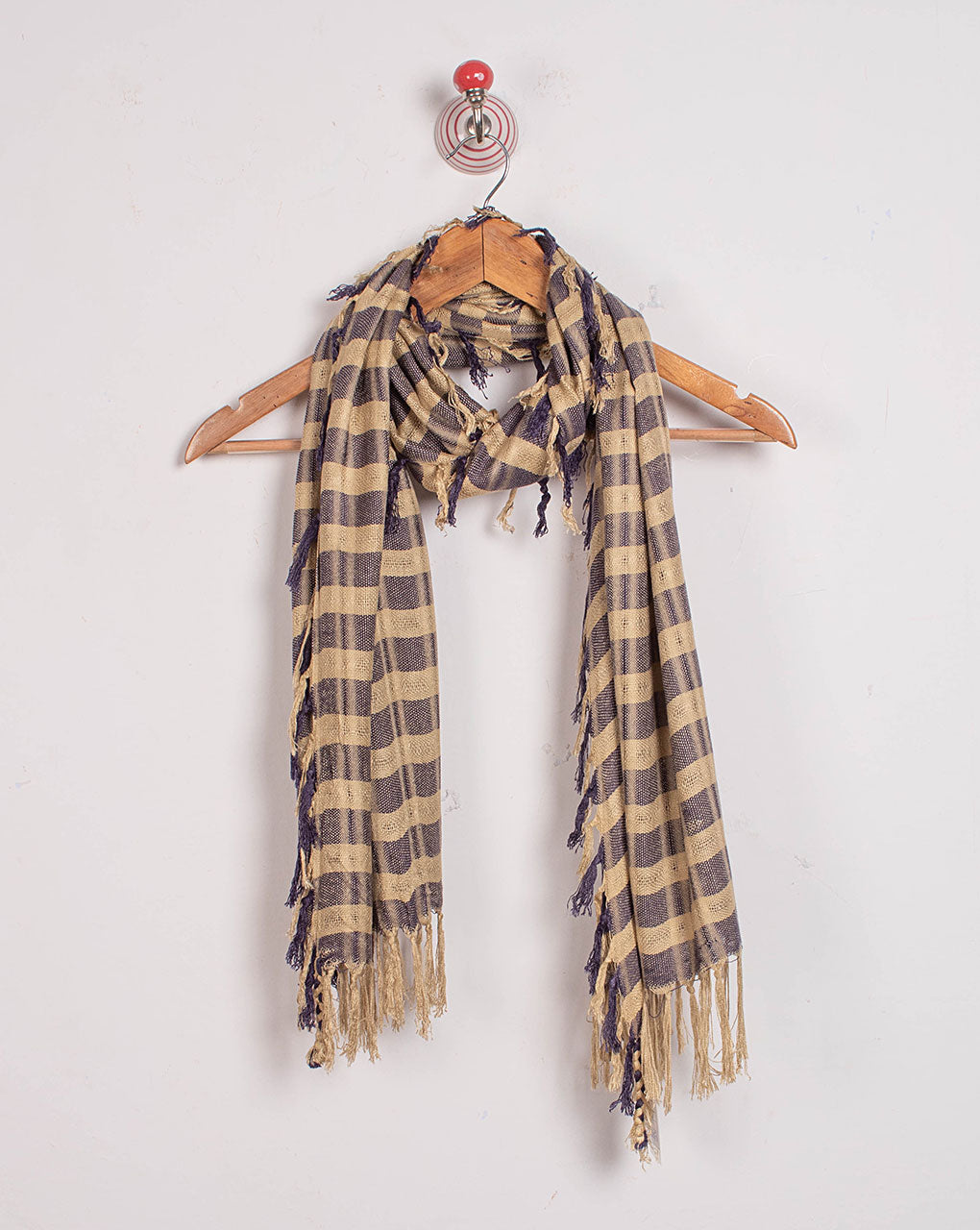 Checks Woven Bhagalpuri Blended Viscose Stole - Fabriclore.com
