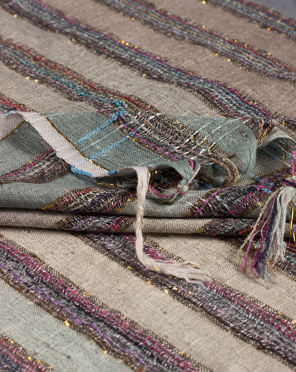 Stripes Woven Bhagalpuri Viscose Stole - Fabriclore.com