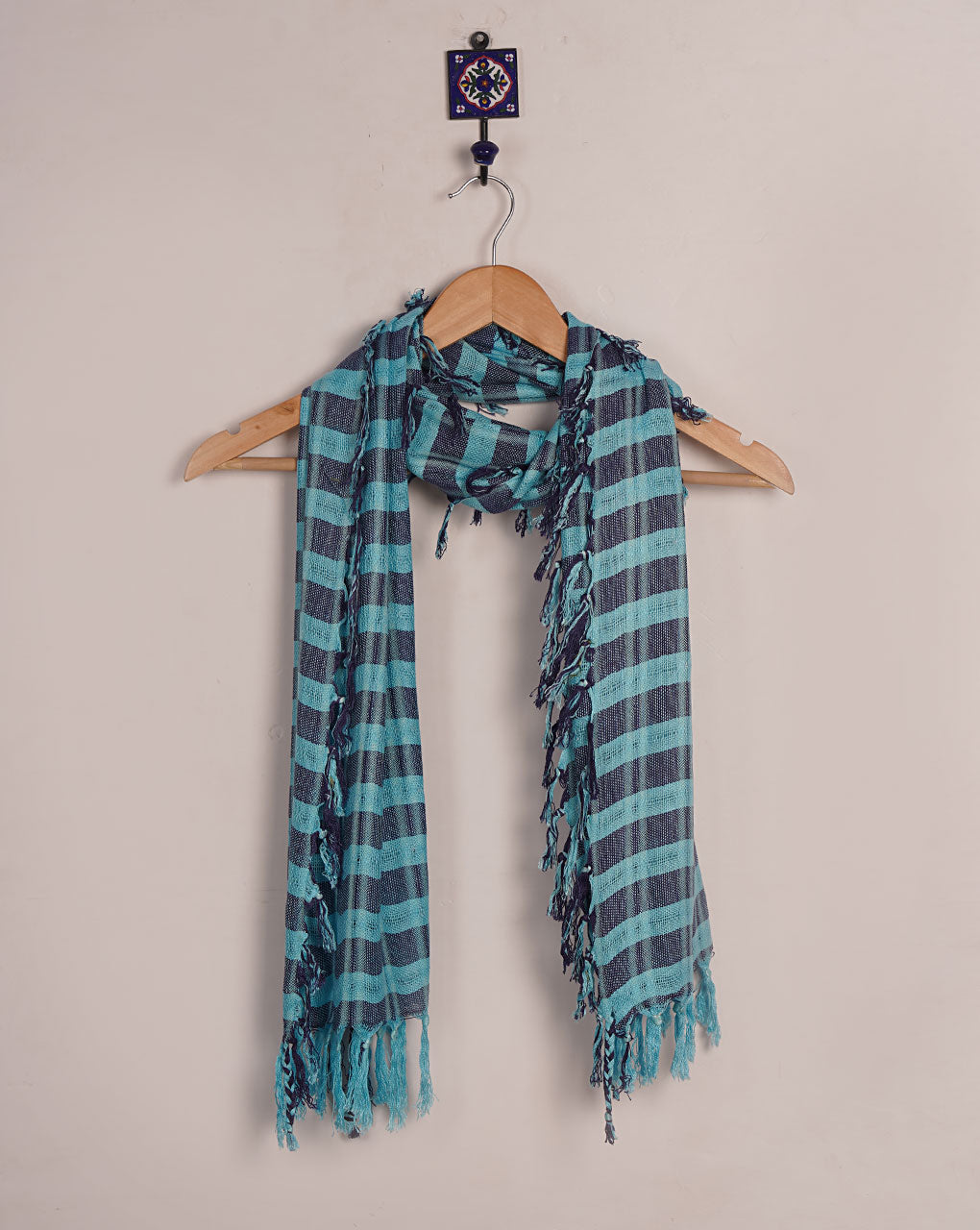 Checks Woven Bhagalpuri Viscose Stole - Fabriclore.com