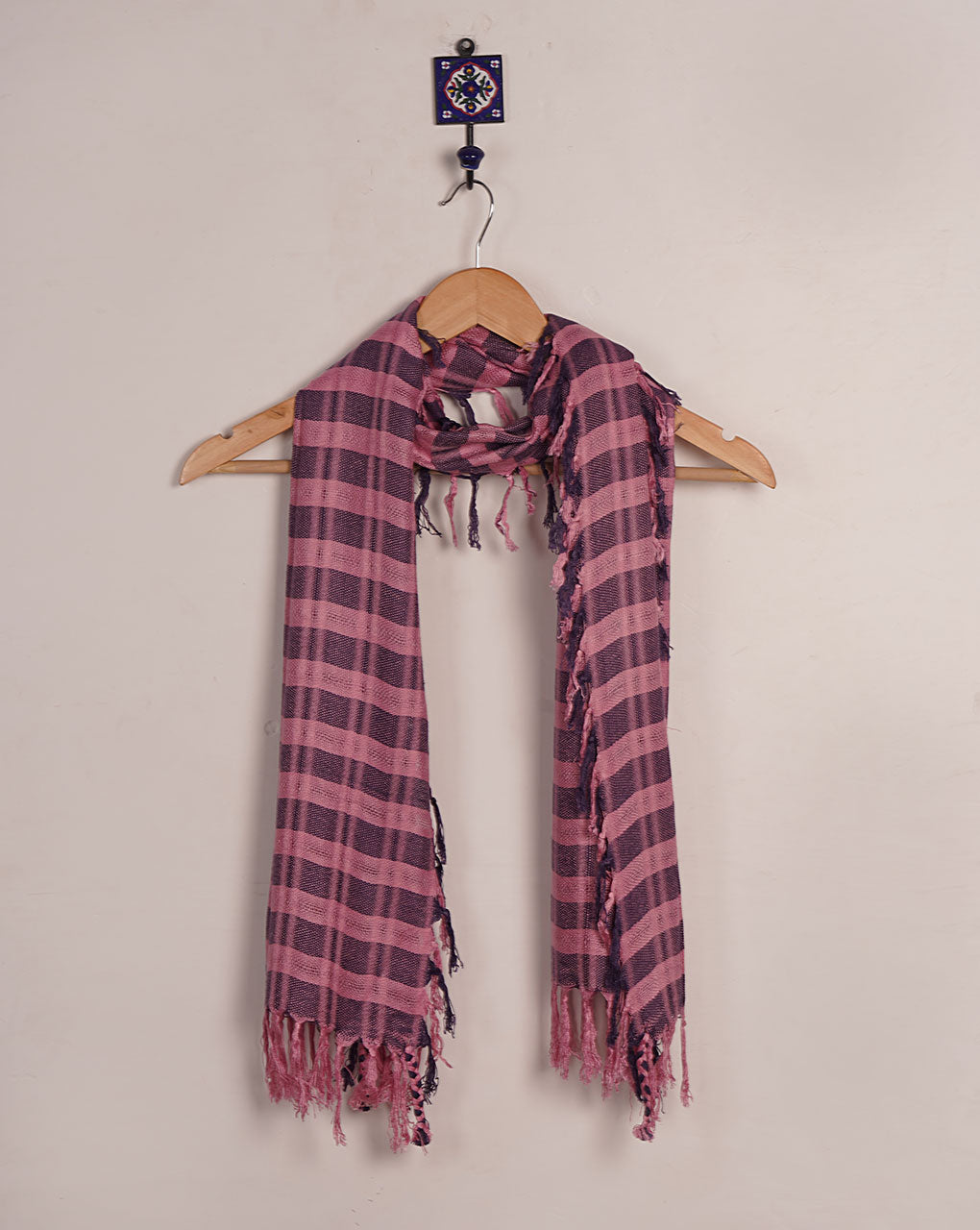 Checks Woven Bhagalpuri Viscose Stole - Fabriclore.com