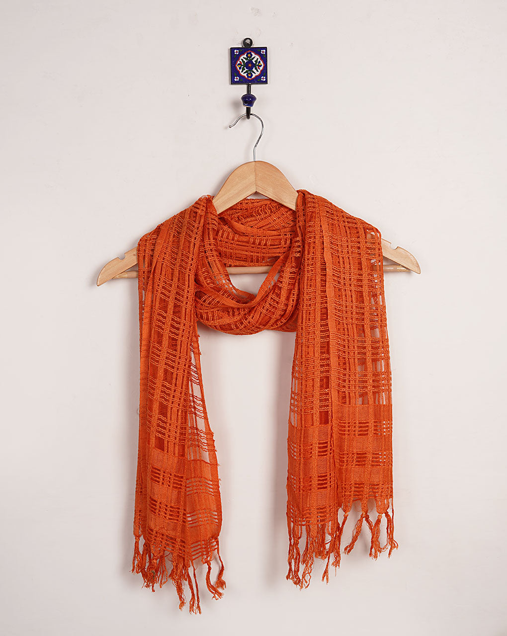 Checks Woven Bhagalpuri Viscose Stole - Fabriclore.com