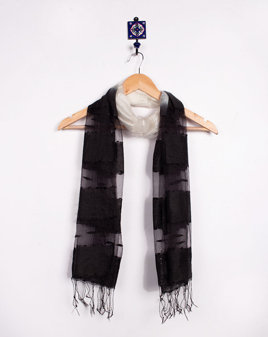 Stripes Woven Bhagalpuri Viscose Stole - Fabriclore.com