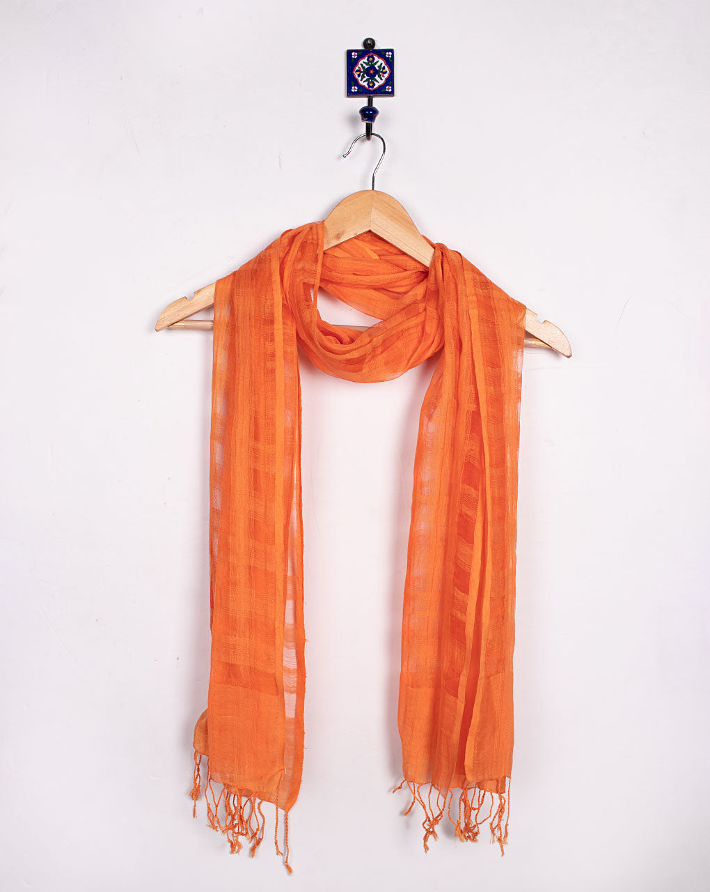 Checks Woven Bhagalpuri Viscose Stole - Fabriclore.com