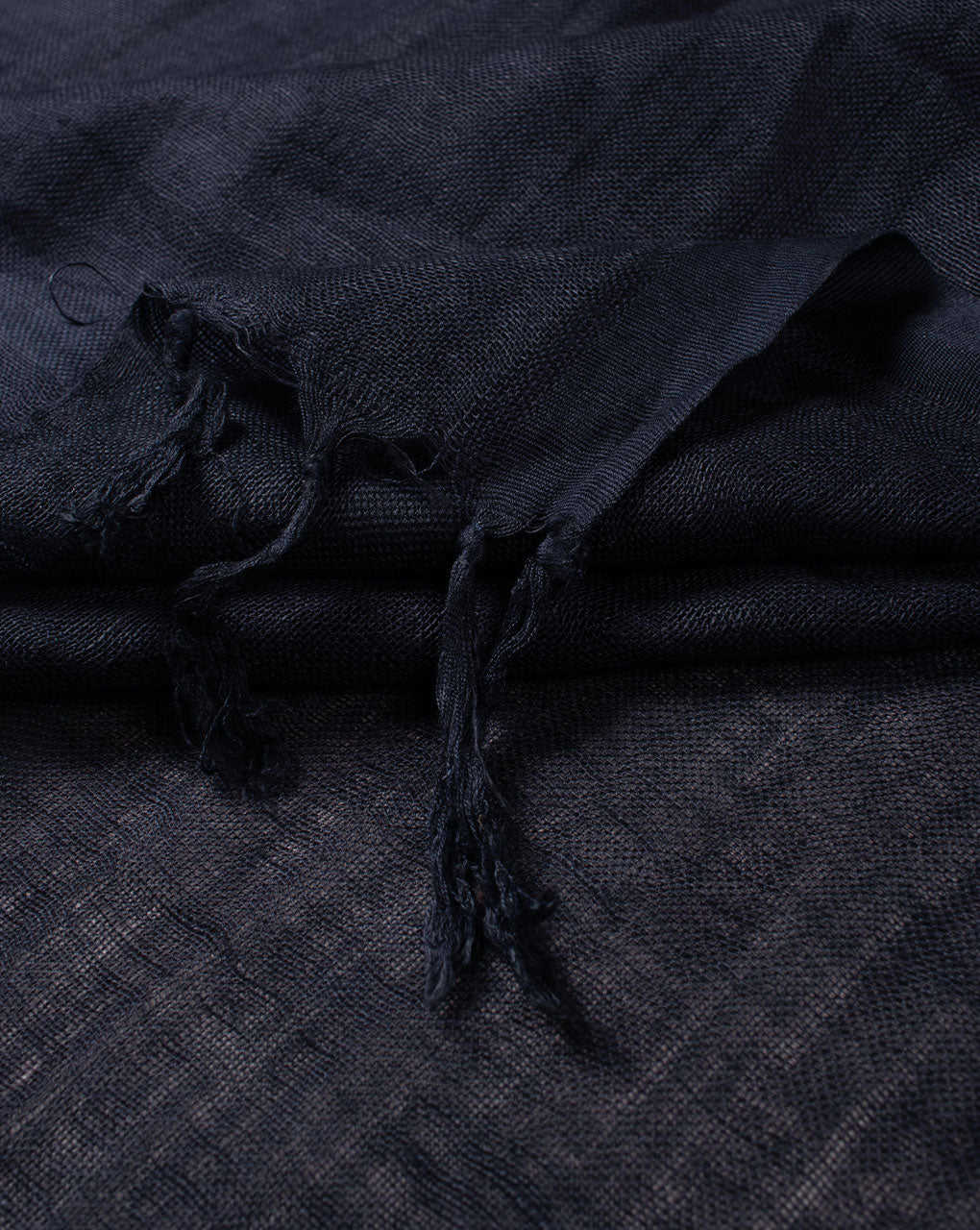 Navy Blue Plain Woven Bhagalpuri Viscose Stole - Fabriclore.com