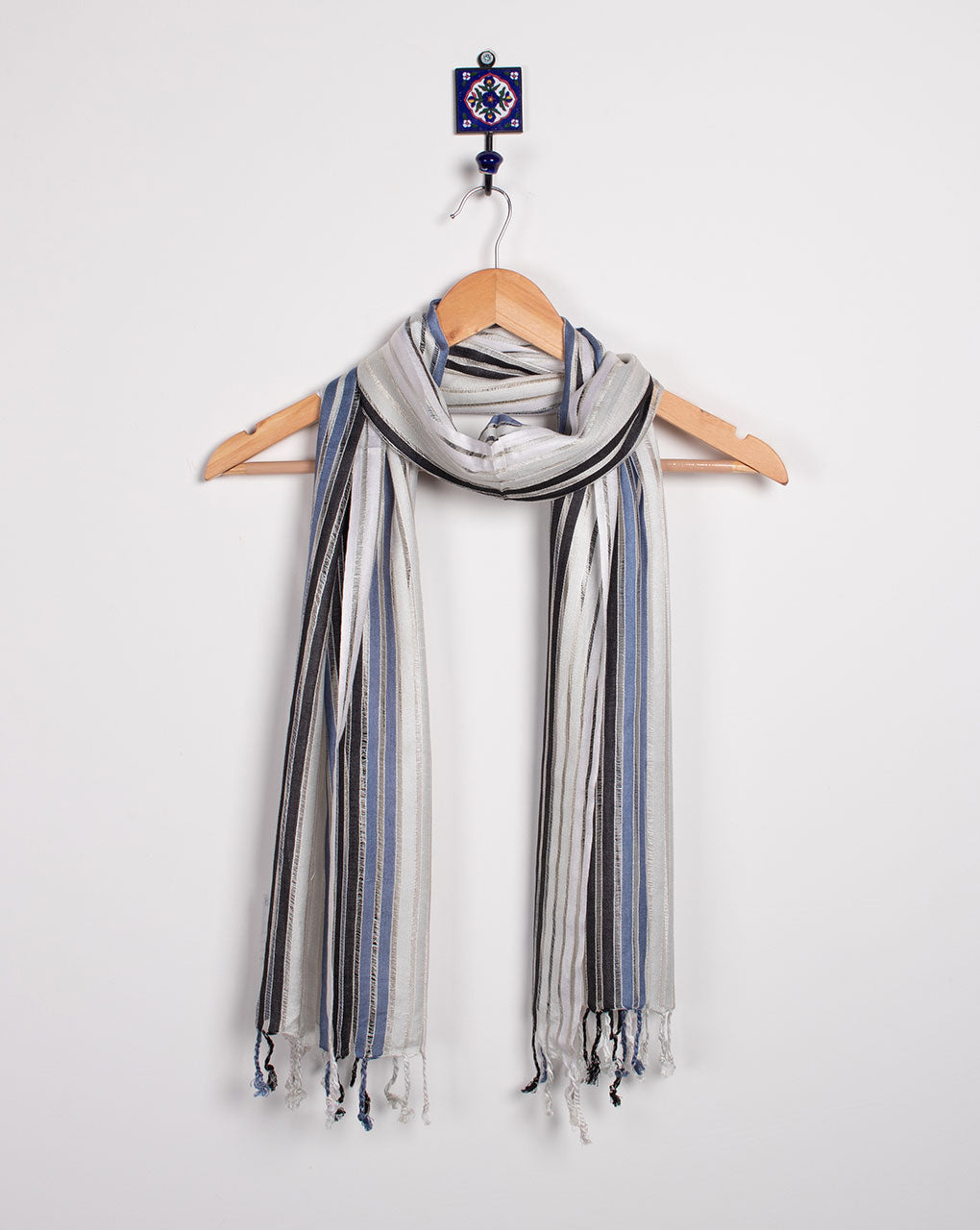 Stripes Woven Bhagalpuri Viscose Stole - Fabriclore.com