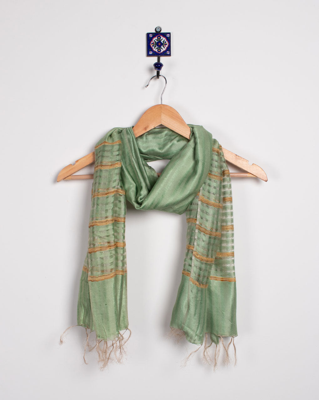 Stripes Woven Bhagalpuri Viscose Stole - Fabriclore.com