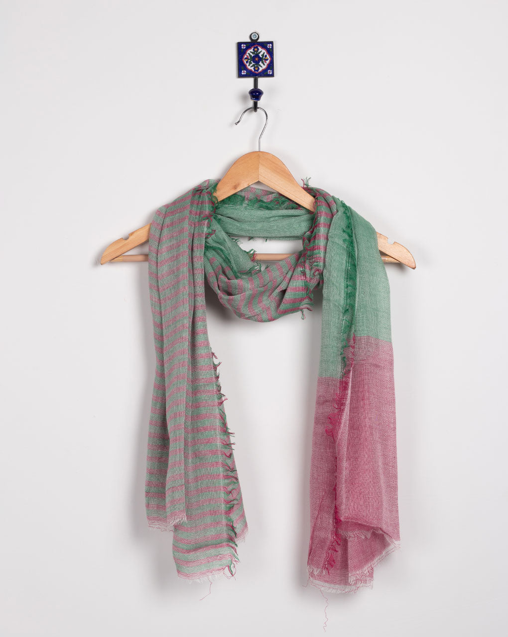 Stripes Woven Bhagalpuri Viscose Stole - Fabriclore.com