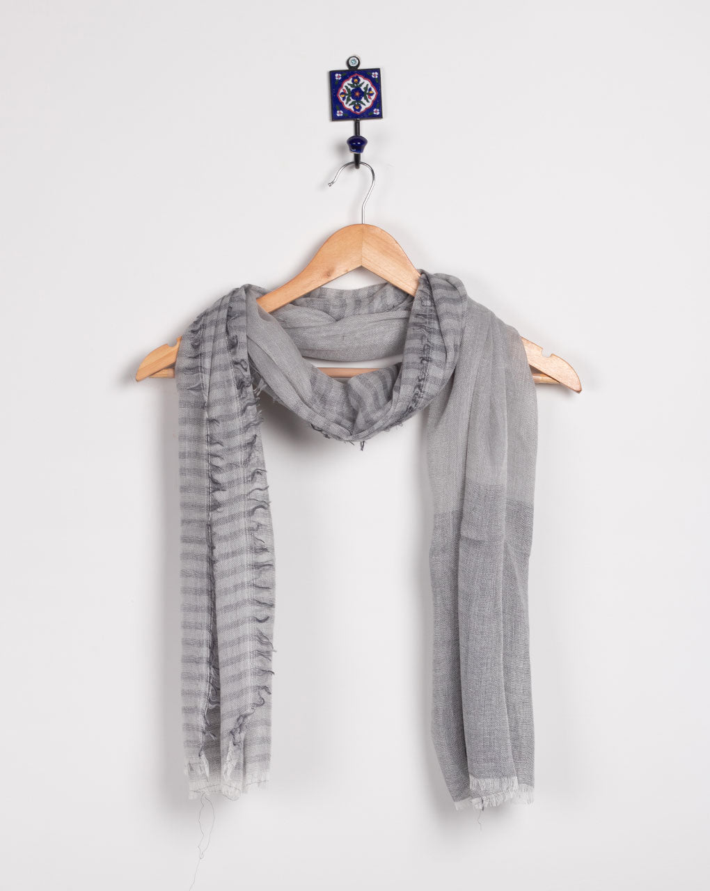 Stripes Woven Bhagalpuri Viscose Stole - Fabriclore.com