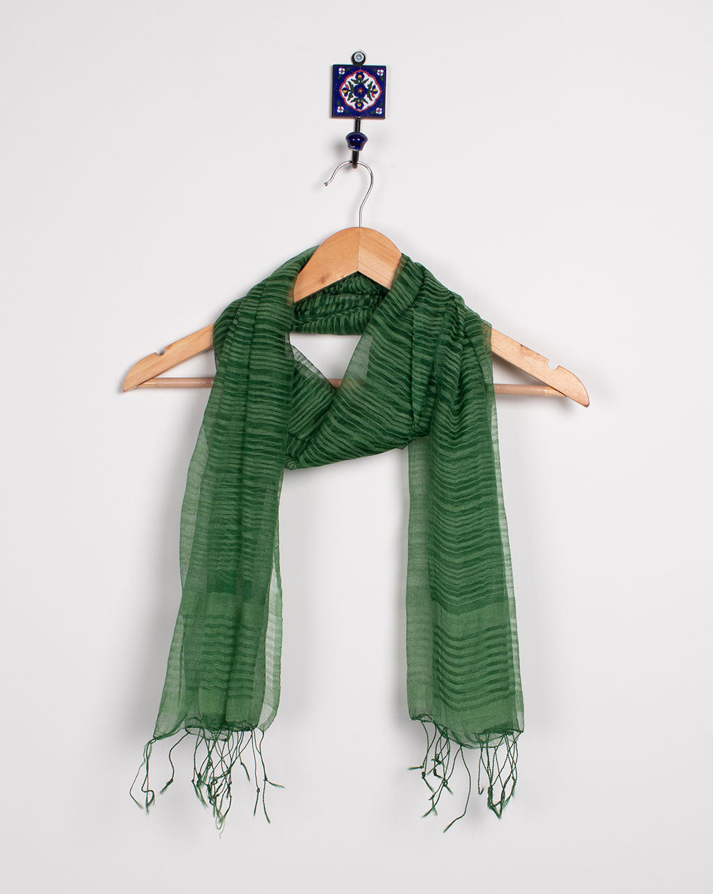 Stripes Woven Bhagalpuri Viscose Stole - Fabriclore.com
