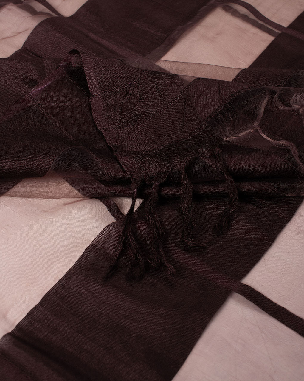 Checks Woven Bhagalpuri Viscose Stole - Fabriclore.com